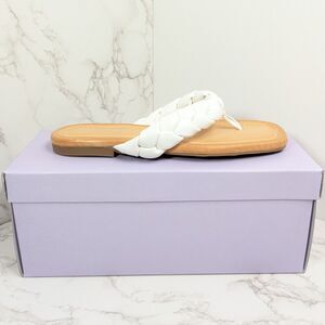 Madden Girl Women's Precise Braided Sandal White Paris 6.5M NEW IN BOX